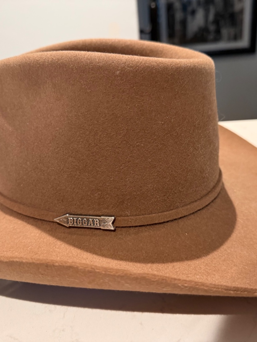 Brown Cowboy Hat - Biggar Hats Decatur, TX Size 7 1/8 - Picture 5 of 5